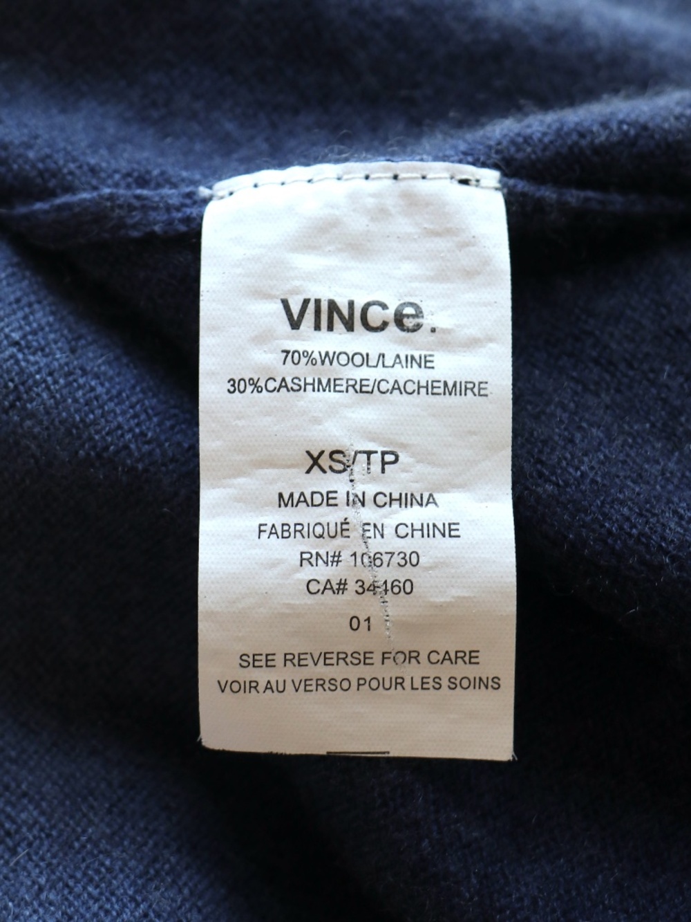 Grey to blue ombre wool/cashmere lightweight sweater - Picture 4 of 5